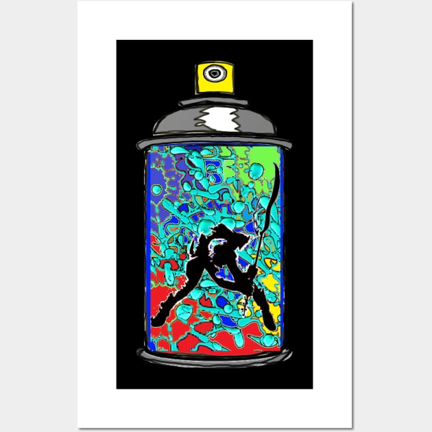 Spray can clash of Rainbows Wall Art by LowEndGraphics